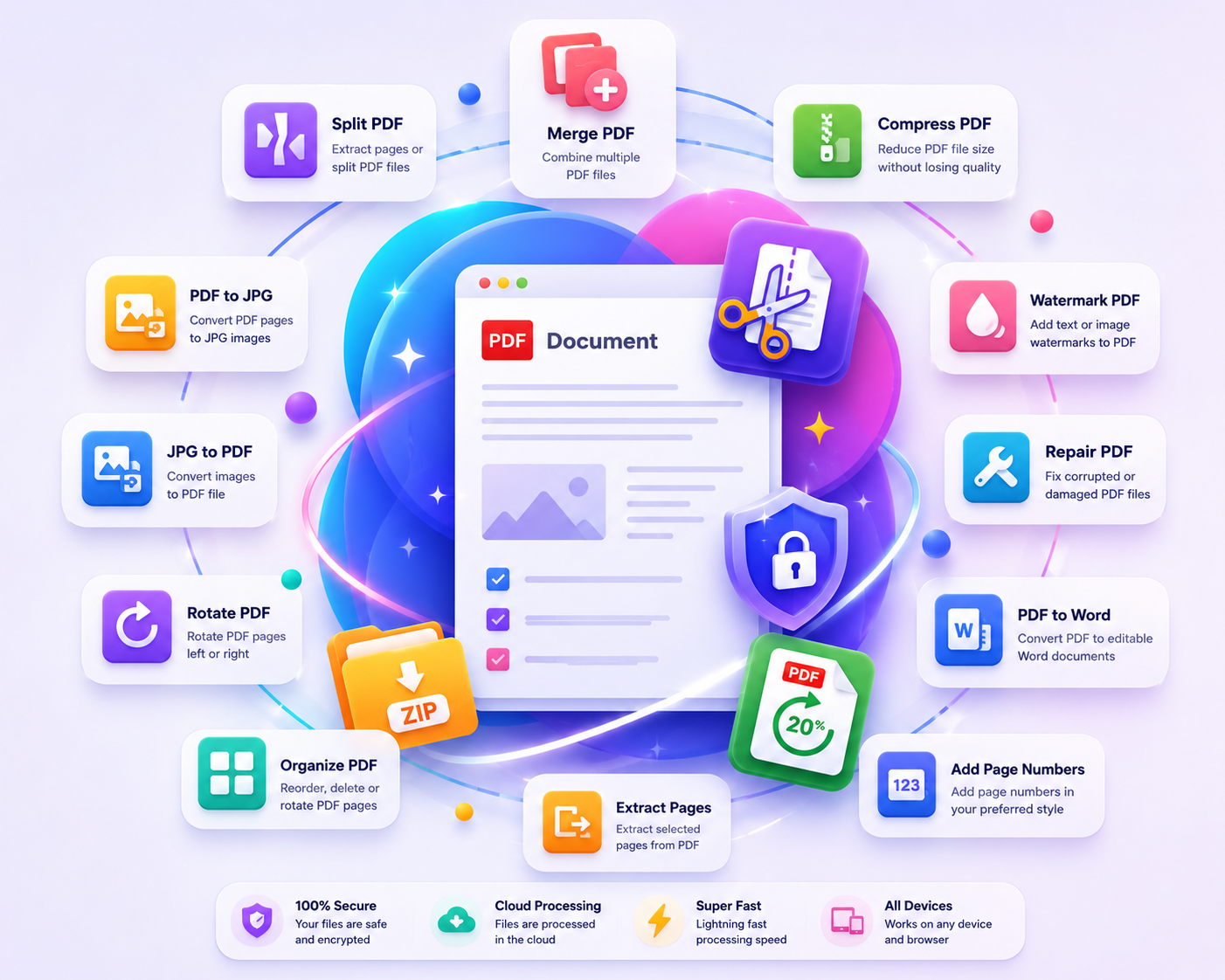 PDFnestify — browser-based PDF tools illustration